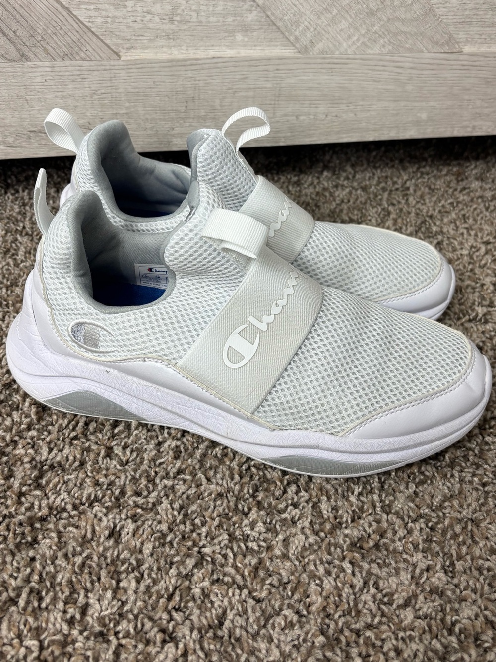 Champion Lady Legend White Slip-On Mesh Sneakers Woman Size 7.5 Active Run